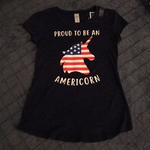 GIRLS YOUTH SZ 10 JUSTICE UNICORN TEE / TOP NWT